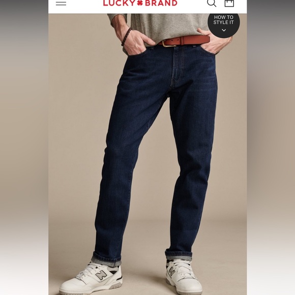 Lucky brand athletic straight jeans 410 36 X 30 dark blue - Picture 2 of 11